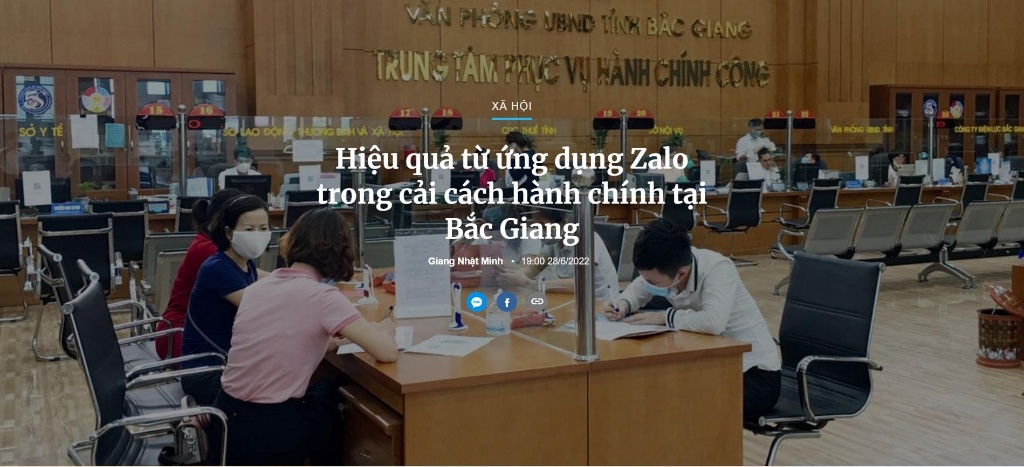 Hiệu quả từ ứng dụng Zalo trong cải cách hành chính tại Bắc Giang