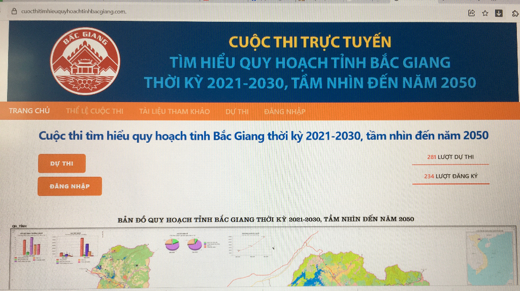 Thi trực tuyến “Tìm hiểu quy hoạch tỉnh Bắc Giang thời kỳ 2021-2030, tầm nhìn đến năm 2050”